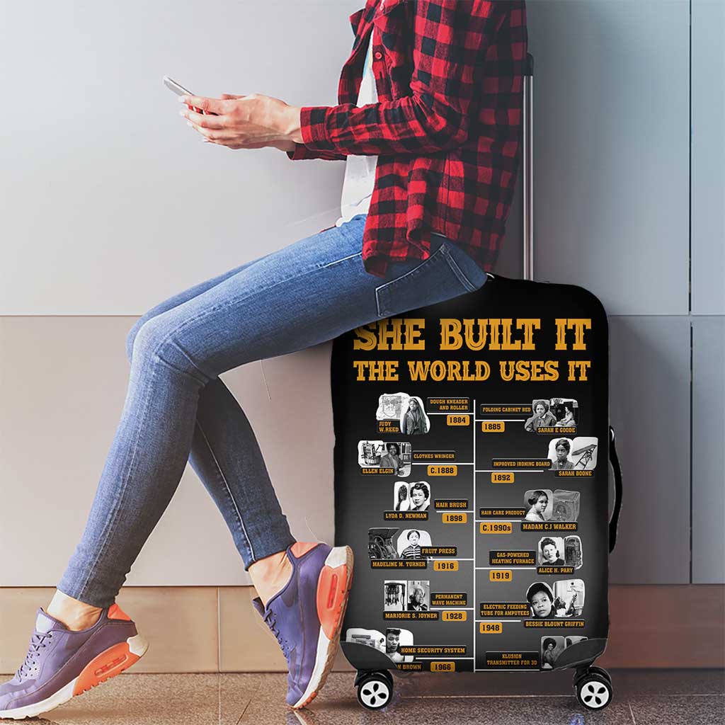 She Built It The World Uses It Luggage Cover African Influential Women Innovators Timeline - Wonder Print Shop