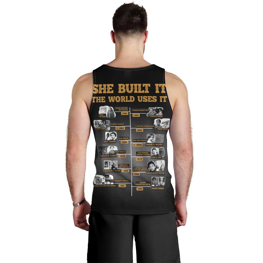 She Built It The World Uses It Men Tank Top African Influential Women Innovators Timeline - Wonder Print Shop