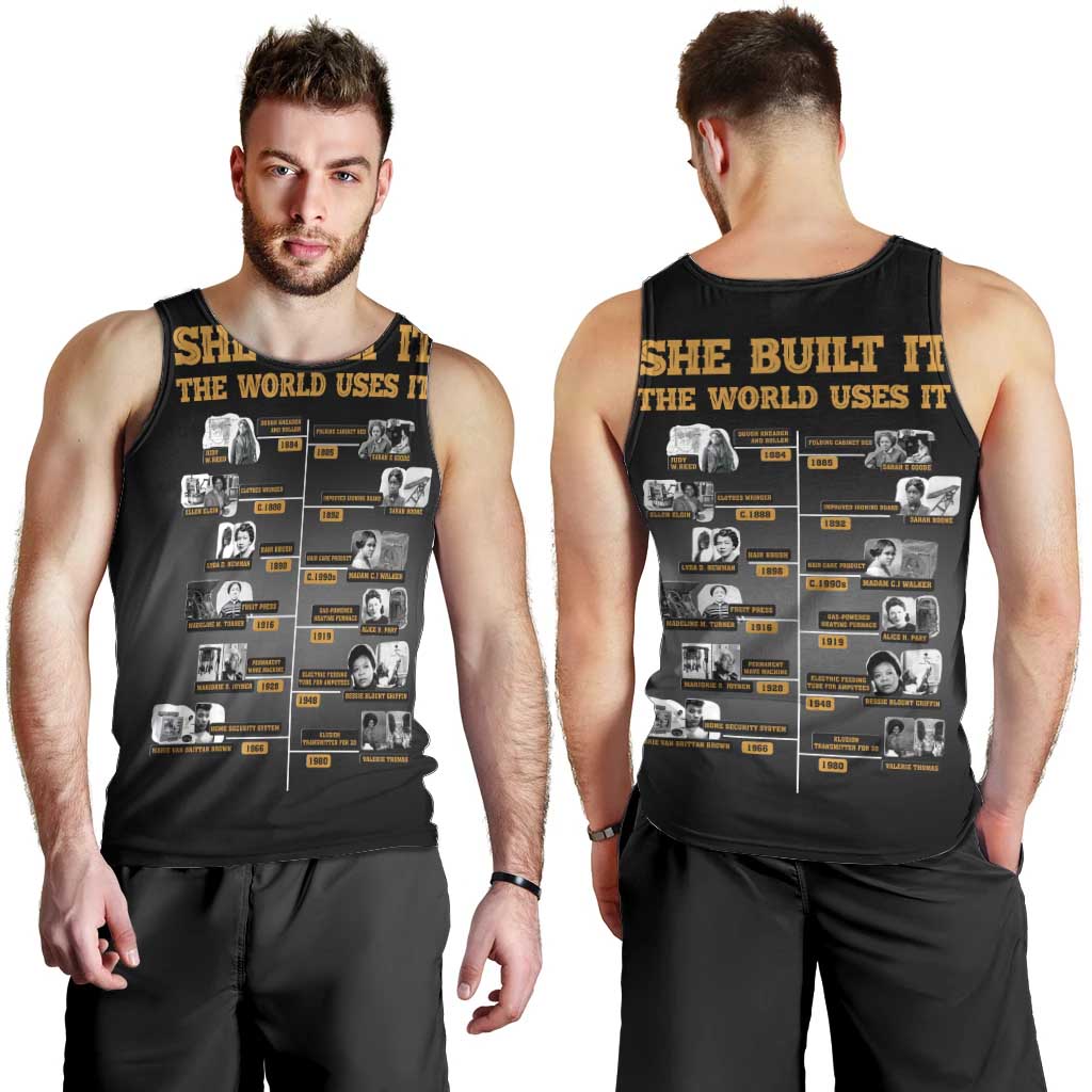 She Built It The World Uses It Men Tank Top African Influential Women Innovators Timeline - Wonder Print Shop