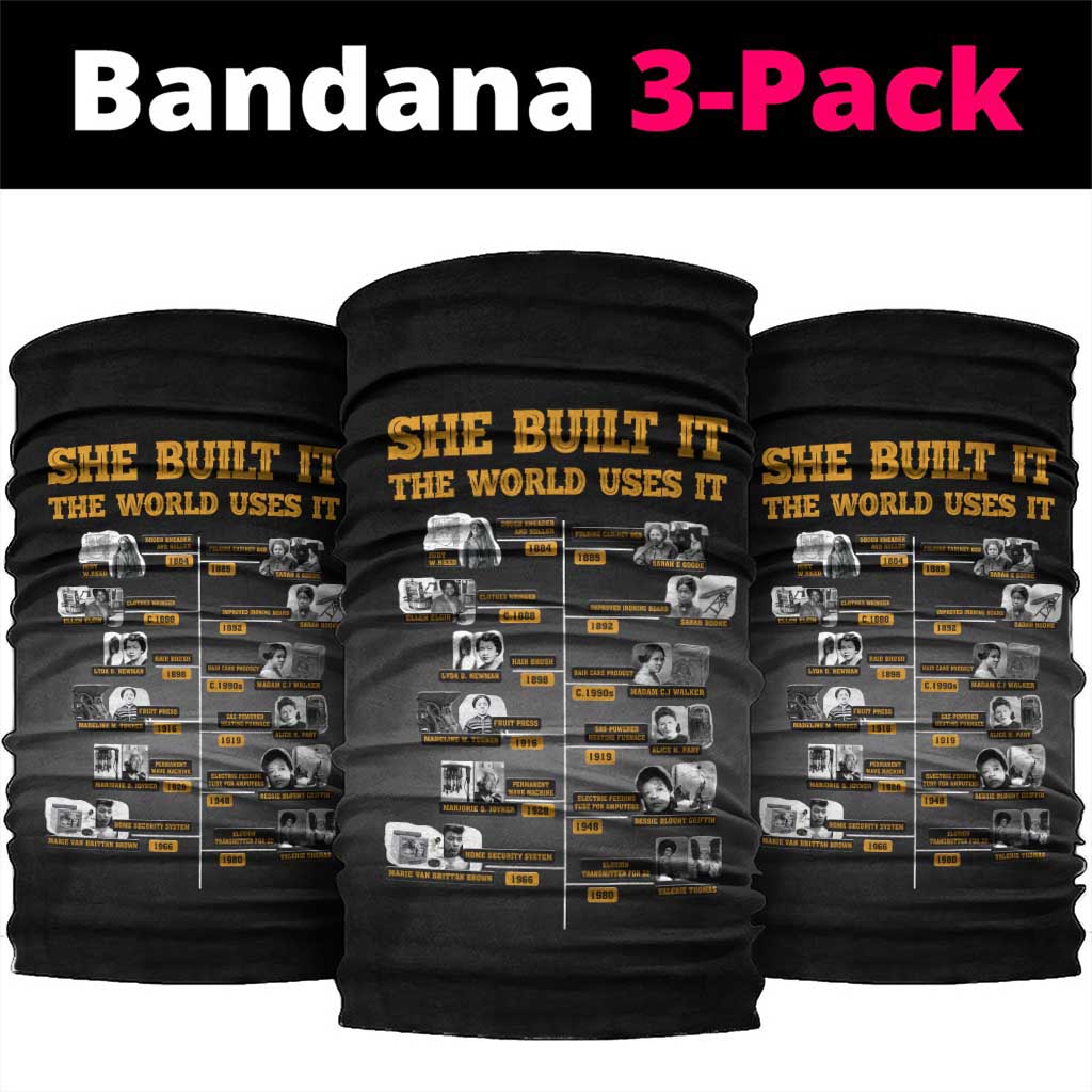 She Built It The World Uses It Neck Gaiter African Influential Women Innovators Timeline - Wonder Print Shop