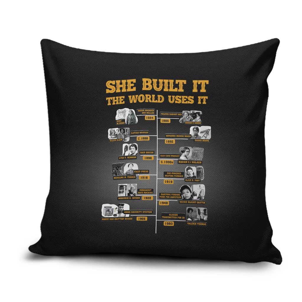 She Built It The World Uses It Pillow Cover African Influential Women Innovators Timeline - Wonder Print Shop