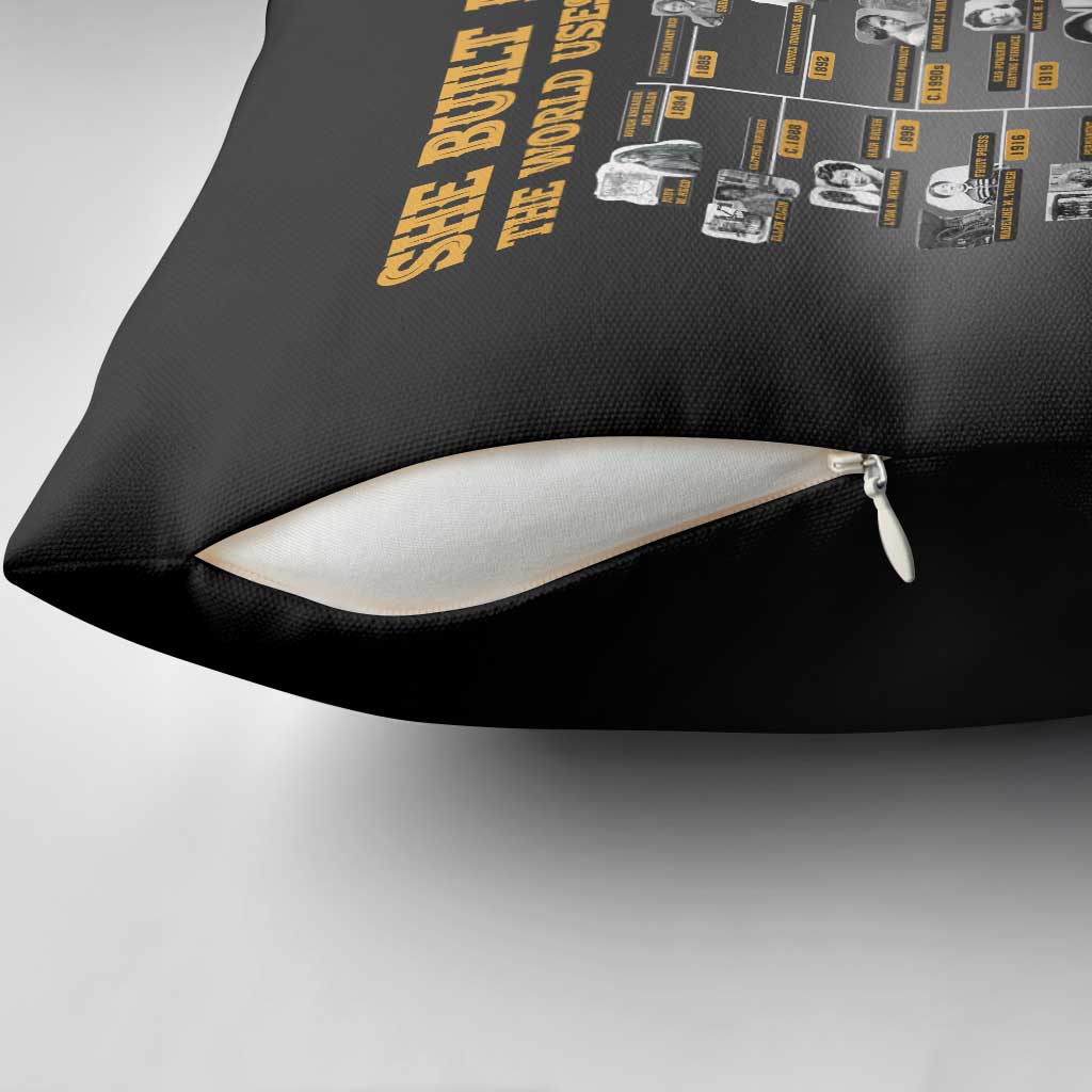 She Built It The World Uses It Pillow Cover African Influential Women Innovators Timeline - Wonder Print Shop