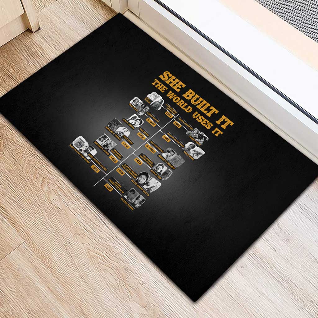 She Built It The World Uses It Rubber Doormat African Influential Women Innovators Timeline - Wonder Print Shop