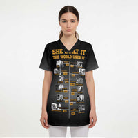 She Built It The World Uses It Scrub Top African Influential Women Innovators Timeline - Wonder Print Shop