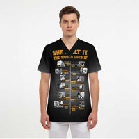 She Built It The World Uses It Scrub Top African Influential Women Innovators Timeline - Wonder Print Shop