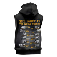 She Built It The World Uses It Sleeveless Zip Hoodie African Influential Women Innovators Timeline - Wonder Print Shop