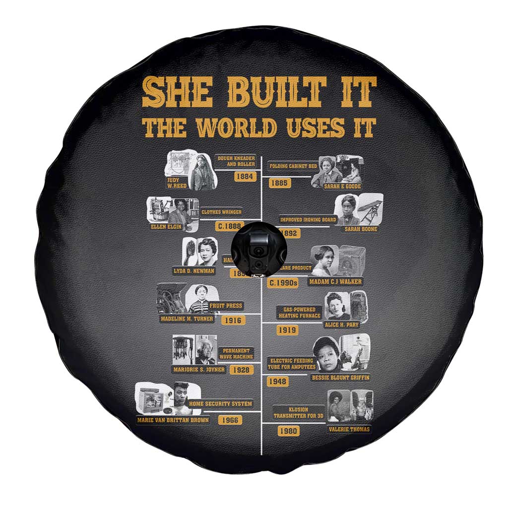 She Built It The World Uses It Spare Tire Cover African Influential Women Innovators Timeline - Wonder Print Shop