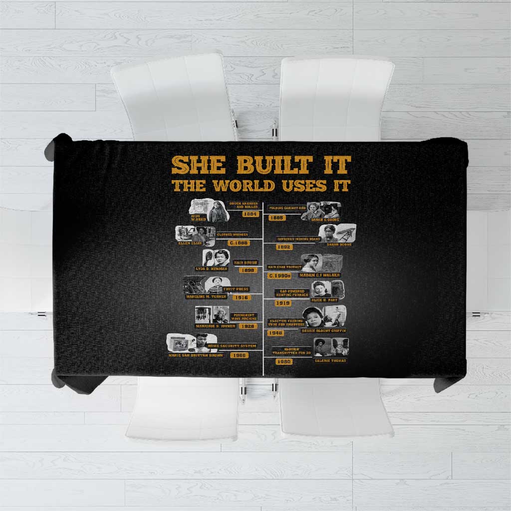 She Built It The World Uses It Tablecloth African Influential Women Innovators Timeline - Wonder Print Shop