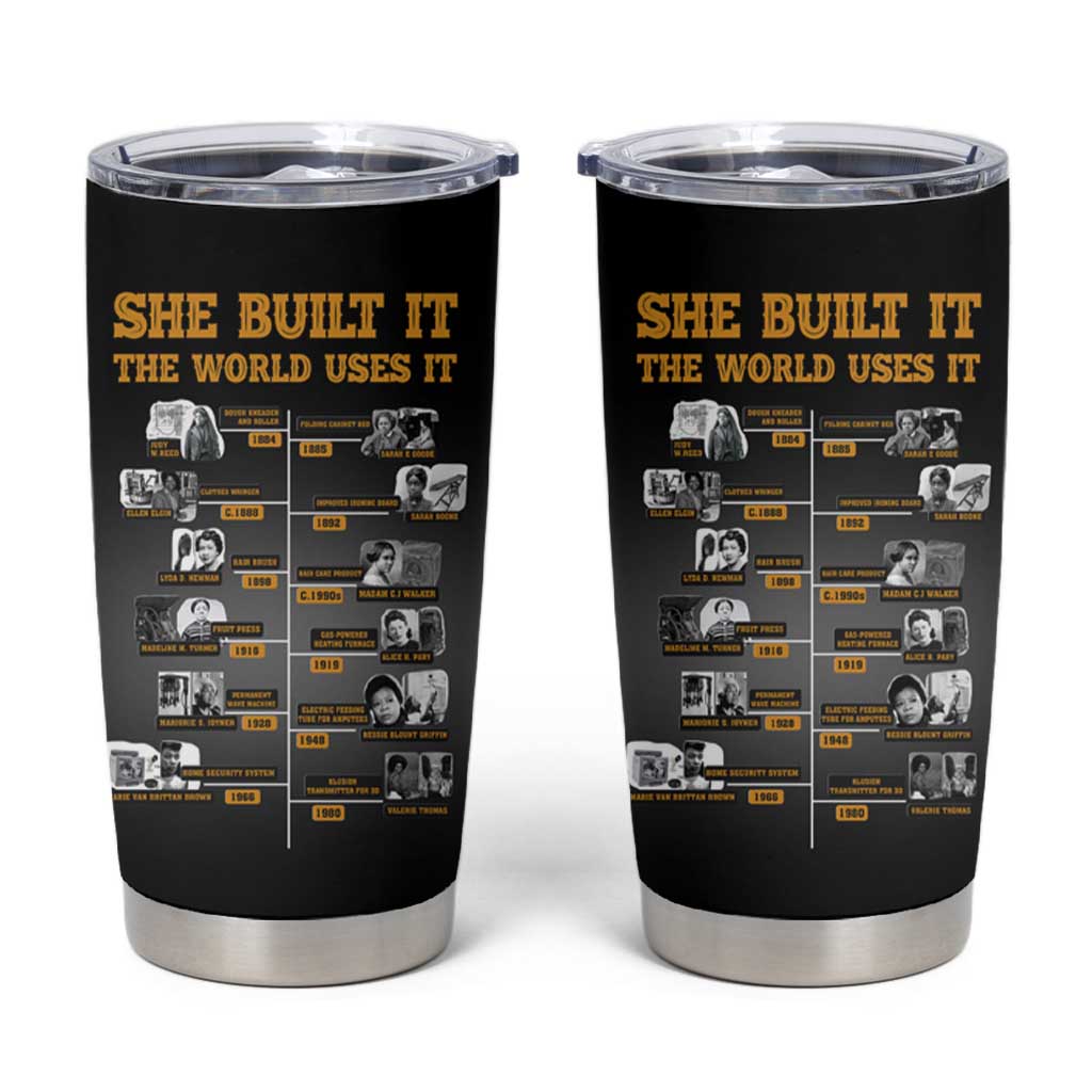 She Built It The World Uses It Tumbler Cup African Influential Women Innovators Timeline - Wonder Print Shop