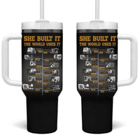 She Built It The World Uses It Tumbler With Handle African Influential Women Innovators Timeline - Wonder Print Shop