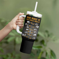 She Built It The World Uses It Tumbler With Handle African Influential Women Innovators Timeline - Wonder Print Shop