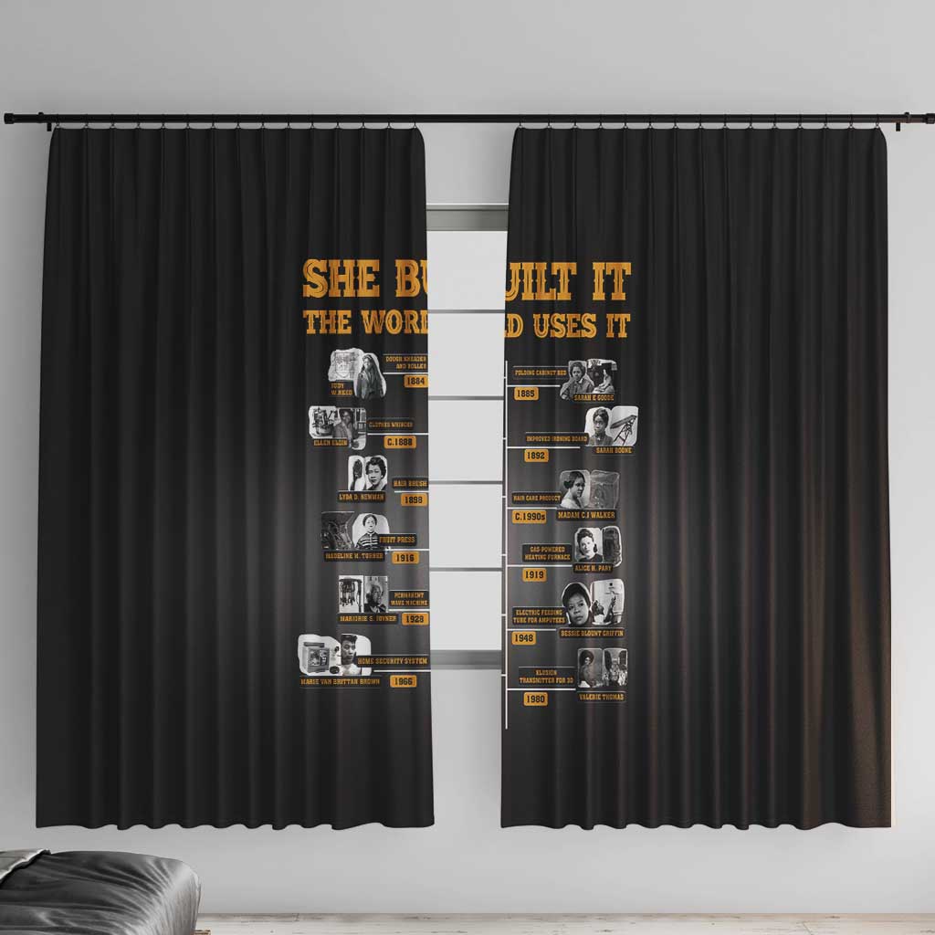 She Built It The World Uses It Window Curtain African Influential Women Innovators Timeline - Wonder Print Shop
