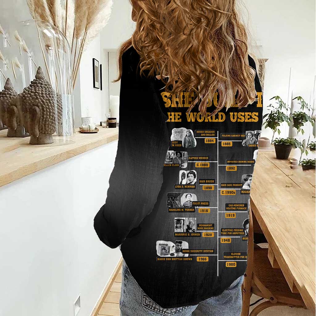 She Built It The World Uses It Women Casual Shirt African Influential Women Innovators Timeline - Wonder Print Shop