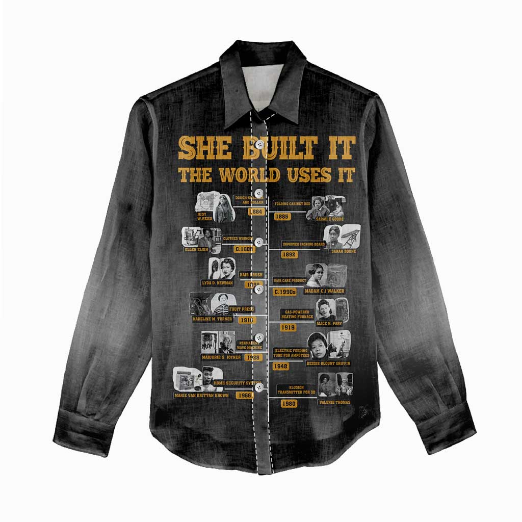 She Built It The World Uses It Women Casual Shirt African Influential Women Innovators Timeline - Wonder Print Shop