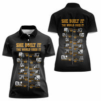 She Built It The World Uses It Women Polo Shirt African Influential Women Innovators Timeline - Wonder Print Shop