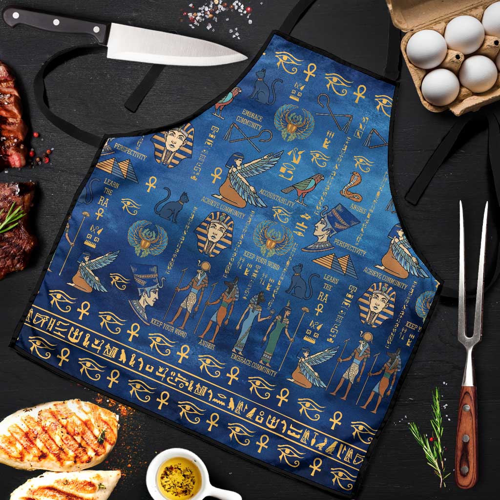 Echoes of Kemet Apron African Pharaohs, Anubis and Symbolic Motifs - Wonder Print Shop