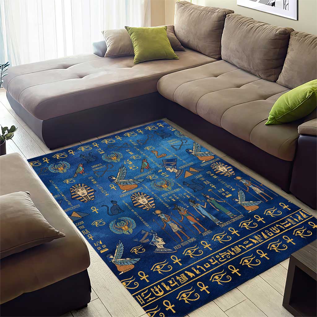 Echoes of Kemet Area Rug African Pharaohs, Anubis and Symbolic Motifs - Wonder Print Shop