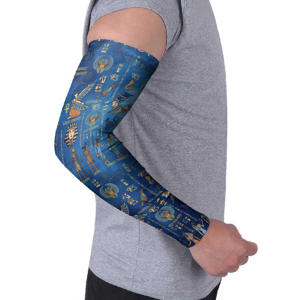 Echoes of Kemet Arm Sleeves African Pharaohs, Anubis and Symbolic Motifs - Wonder Print Shop