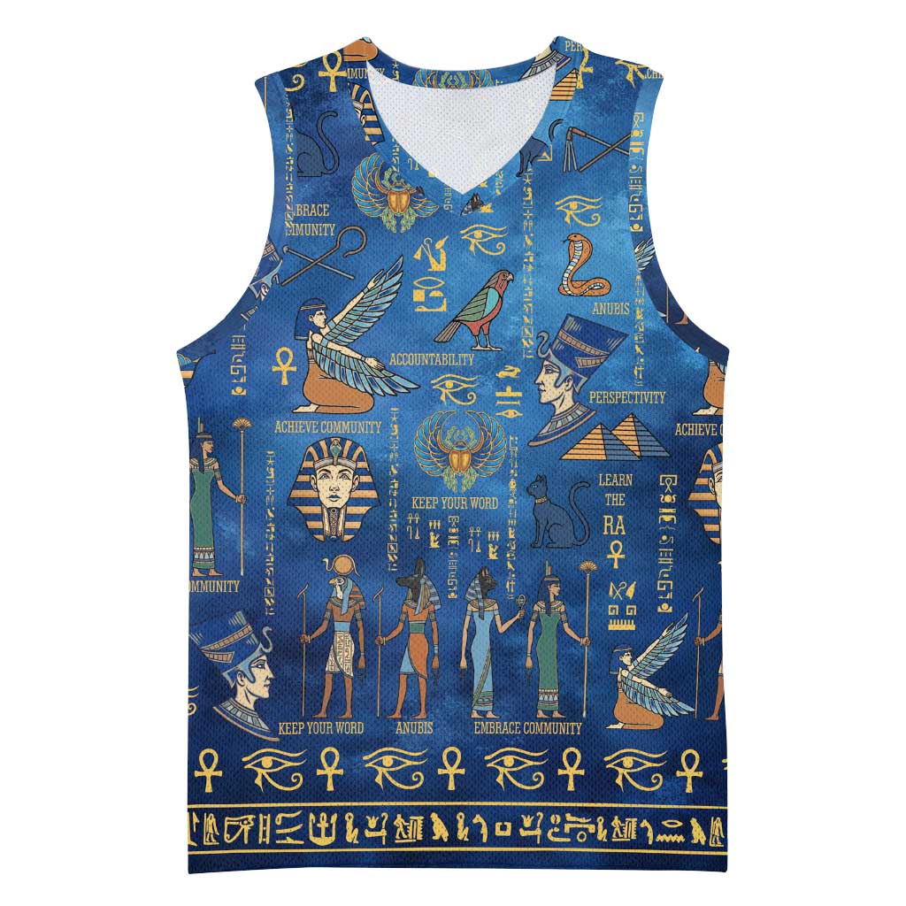 Echoes of Kemet Basketball Jersey African Pharaohs, Anubis and Symbolic Motifs - Wonder Print Shop