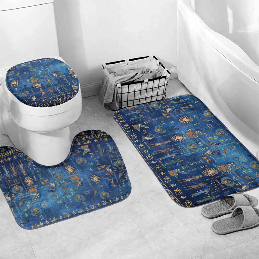 Echoes of Kemet Bathroom Set African Pharaohs, Anubis and Symbolic Motifs - Wonder Print Shop