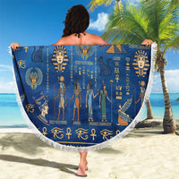 Echoes of Kemet Beach Blanket African Pharaohs, Anubis and Symbolic Motifs - Wonder Print Shop