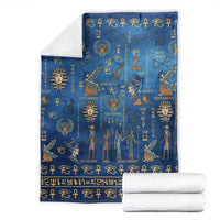 Echoes of Kemet Blanket African Pharaohs, Anubis and Symbolic Motifs - Wonder Print Shop