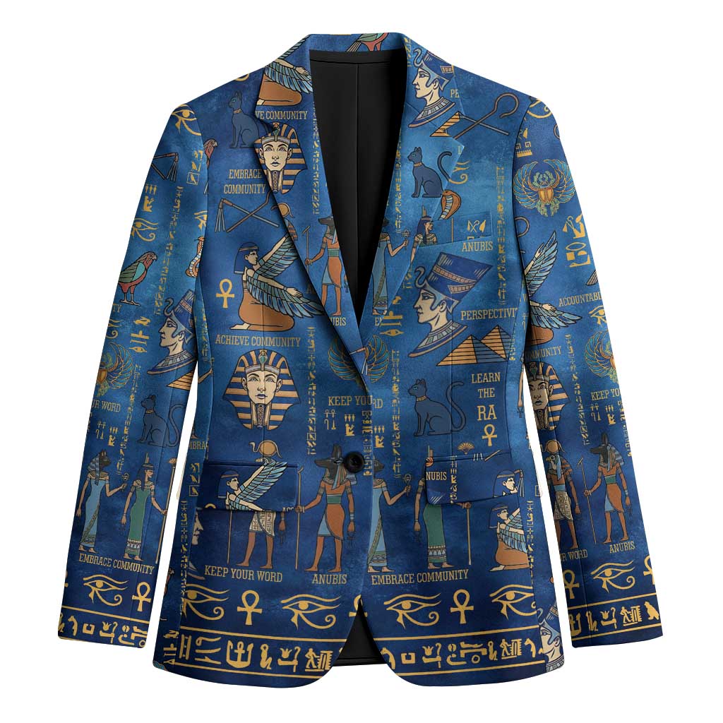 Echoes of Kemet Blazer African Pharaohs, Anubis and Symbolic Motifs - Wonder Print Shop