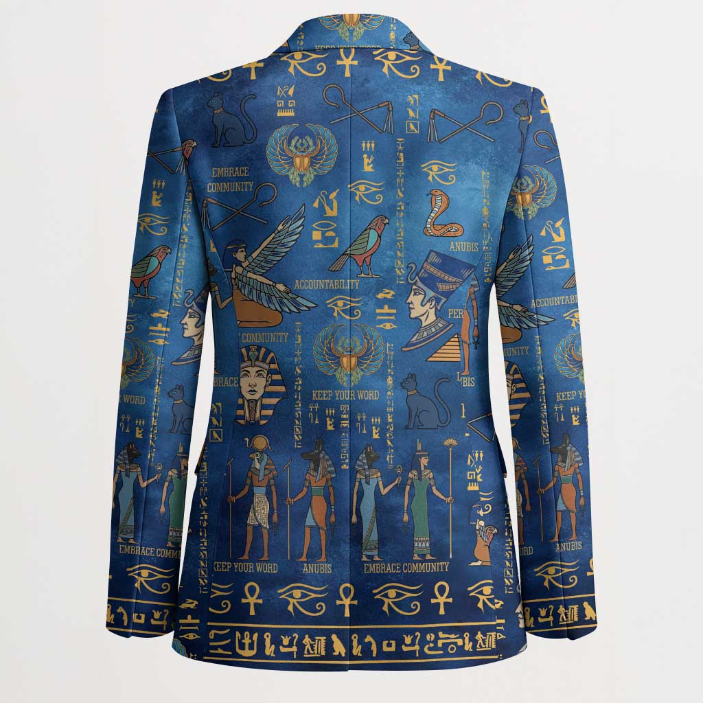 Echoes of Kemet Blazer African Pharaohs, Anubis and Symbolic Motifs - Wonder Print Shop