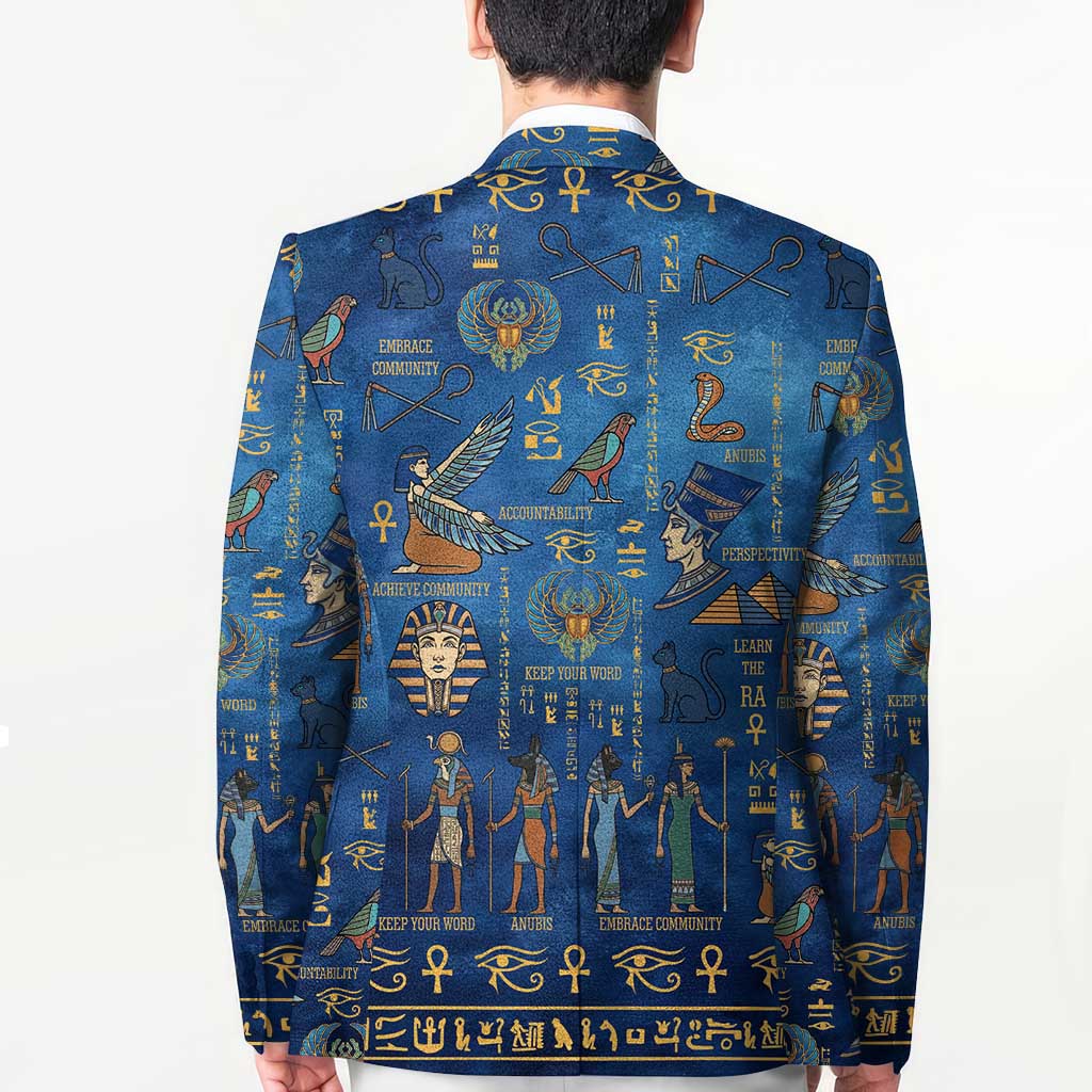 Echoes of Kemet Blazer African Pharaohs, Anubis and Symbolic Motifs - Wonder Print Shop