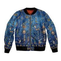 Echoes of Kemet Bomber Jacket African Pharaohs, Anubis and Symbolic Motifs - Wonder Print Shop