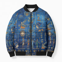 Echoes of Kemet Bomber Puffer Jacket African Pharaohs, Anubis and Symbolic Motifs - Wonder Print Shop