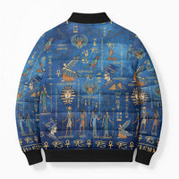 Echoes of Kemet Bomber Puffer Jacket African Pharaohs, Anubis and Symbolic Motifs - Wonder Print Shop