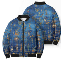 Echoes of Kemet Bomber Puffer Jacket African Pharaohs, Anubis and Symbolic Motifs - Wonder Print Shop