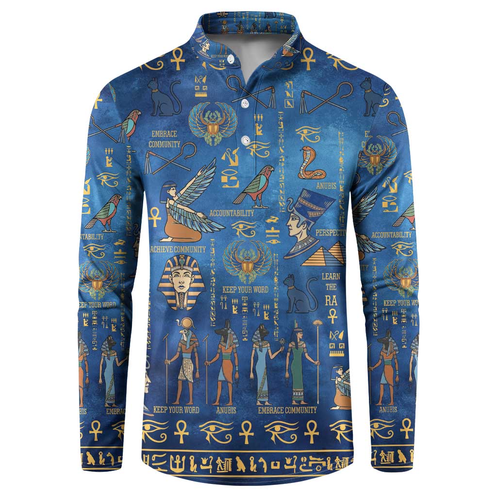 Echoes of Kemet Button Sweatshirt African Pharaohs, Anubis and Symbolic Motifs - Wonder Print Shop