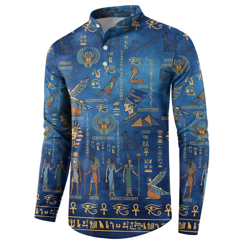 Echoes of Kemet Button Sweatshirt African Pharaohs, Anubis and Symbolic Motifs - Wonder Print Shop