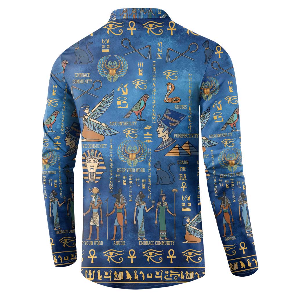 Echoes of Kemet Button Sweatshirt African Pharaohs, Anubis and Symbolic Motifs - Wonder Print Shop