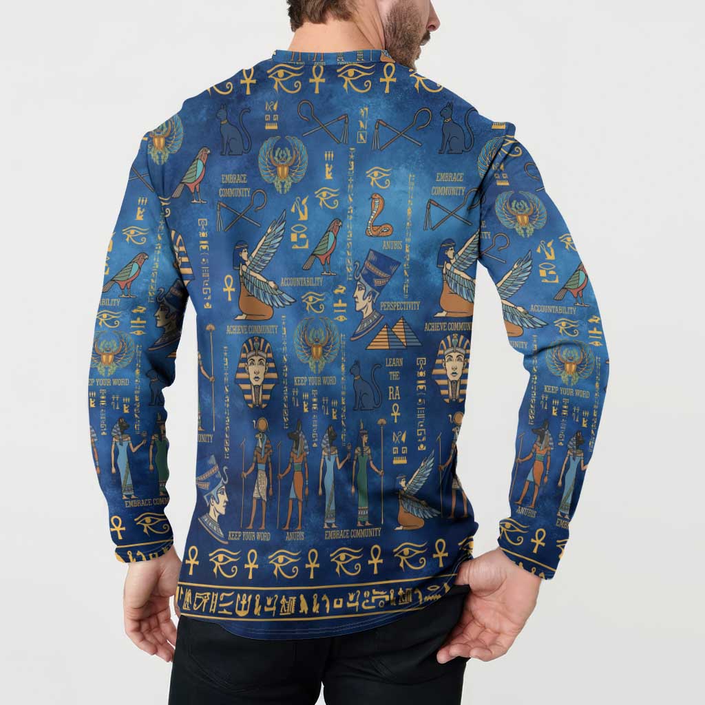 Echoes of Kemet Button Sweatshirt African Pharaohs, Anubis and Symbolic Motifs - Wonder Print Shop