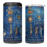 Echoes of Kemet 4 in 1 Can Cooler Tumbler African Pharaohs, Anubis and Symbolic Motifs - Wonder Print Shop