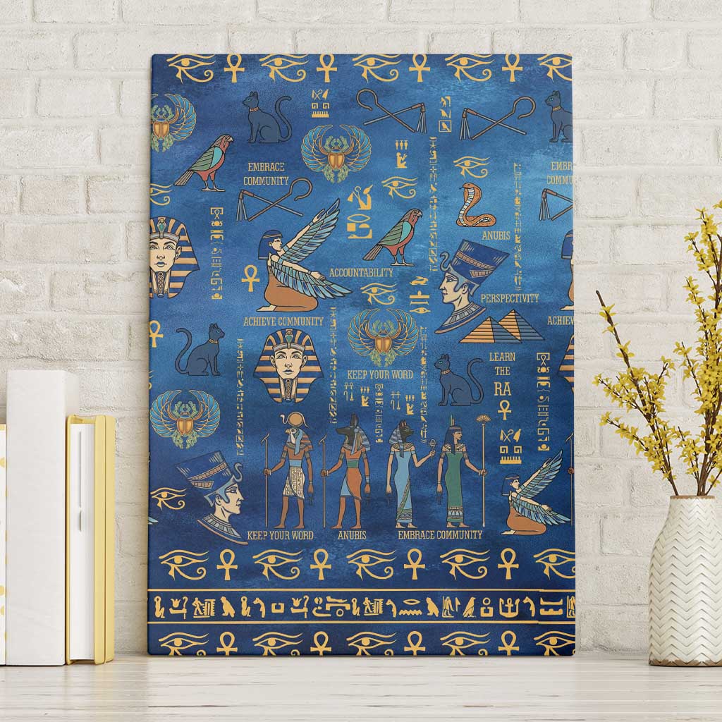 Echoes of Kemet Canvas Wall Art African Pharaohs, Anubis and Symbolic Motifs - Wonder Print Shop