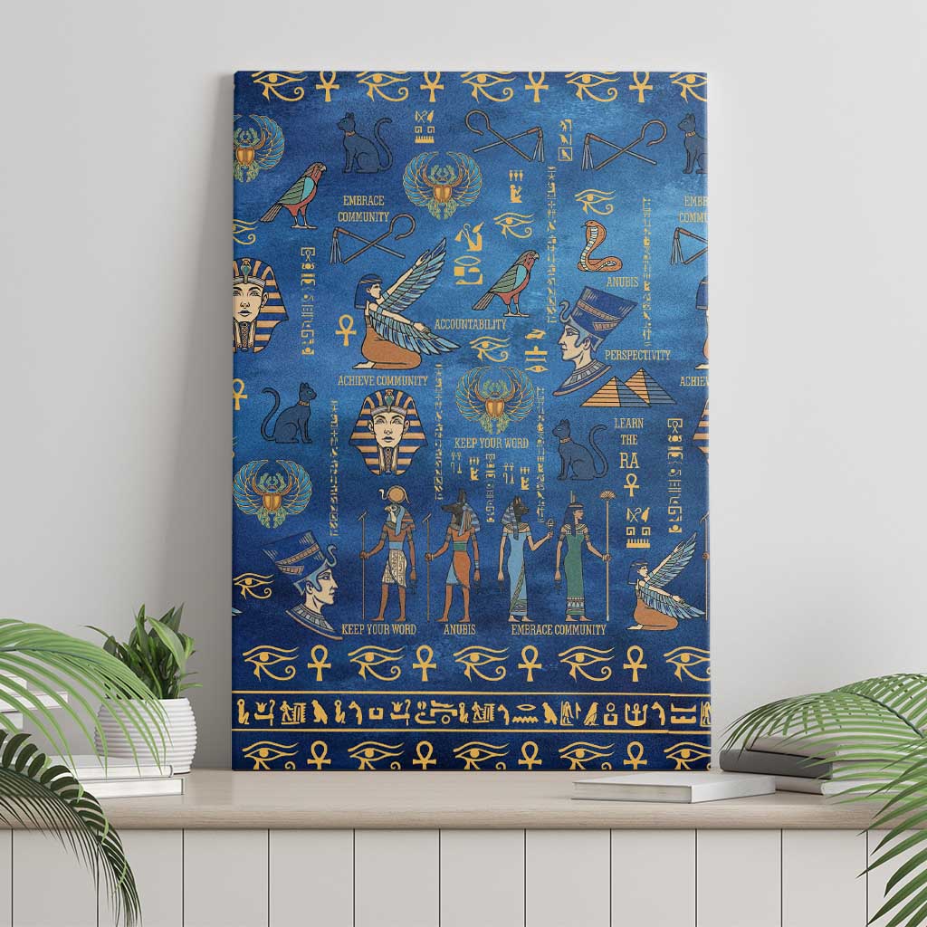 Echoes of Kemet Canvas Wall Art African Pharaohs, Anubis and Symbolic Motifs - Wonder Print Shop