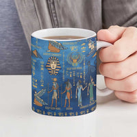 Echoes of Kemet Ceramic Mug African Pharaohs, Anubis and Symbolic Motifs - Wonder Print Shop