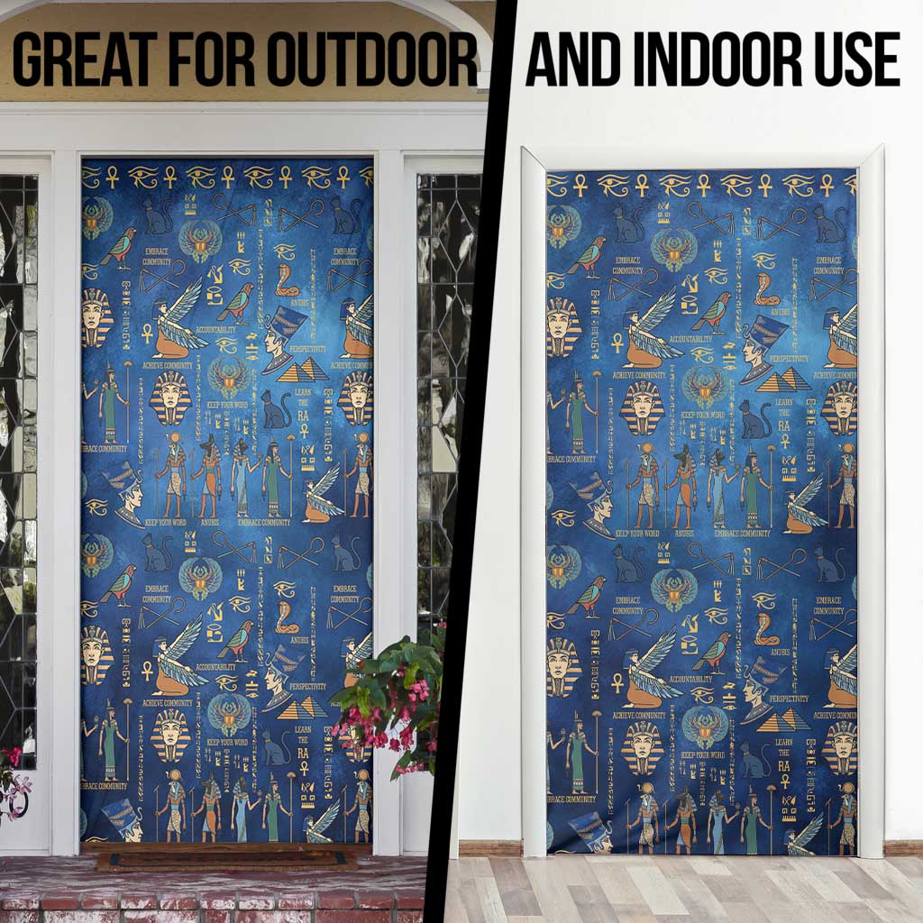 Echoes of Kemet Door Cover African Pharaohs, Anubis and Symbolic Motifs - Wonder Print Shop