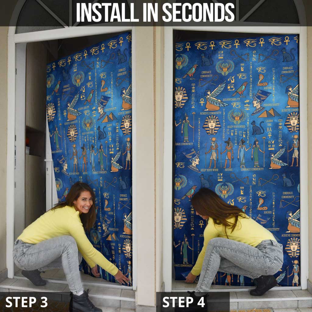 Echoes of Kemet Door Cover African Pharaohs, Anubis and Symbolic Motifs - Wonder Print Shop