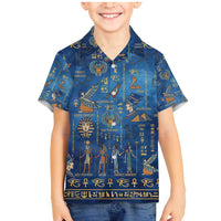 Echoes of Kemet Family Matching Mermaid Dress and Hawaiian Shirt African Pharaohs, Anubis and Symbolic Motifs - Wonder Print Shop