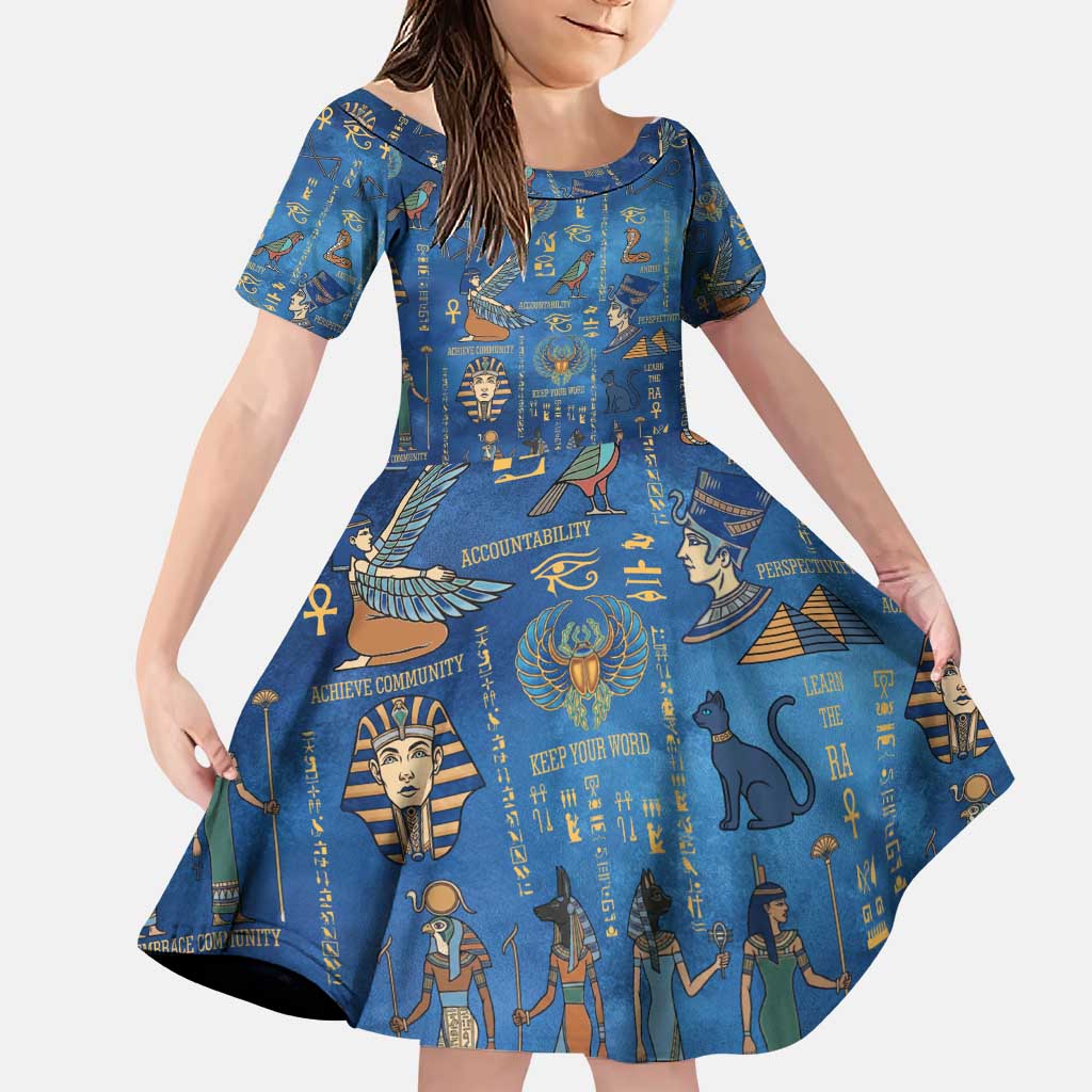 Echoes of Kemet Family Matching Puletasi and Hawaiian Shirt African Pharaohs, Anubis and Symbolic Motifs - Wonder Print Shop