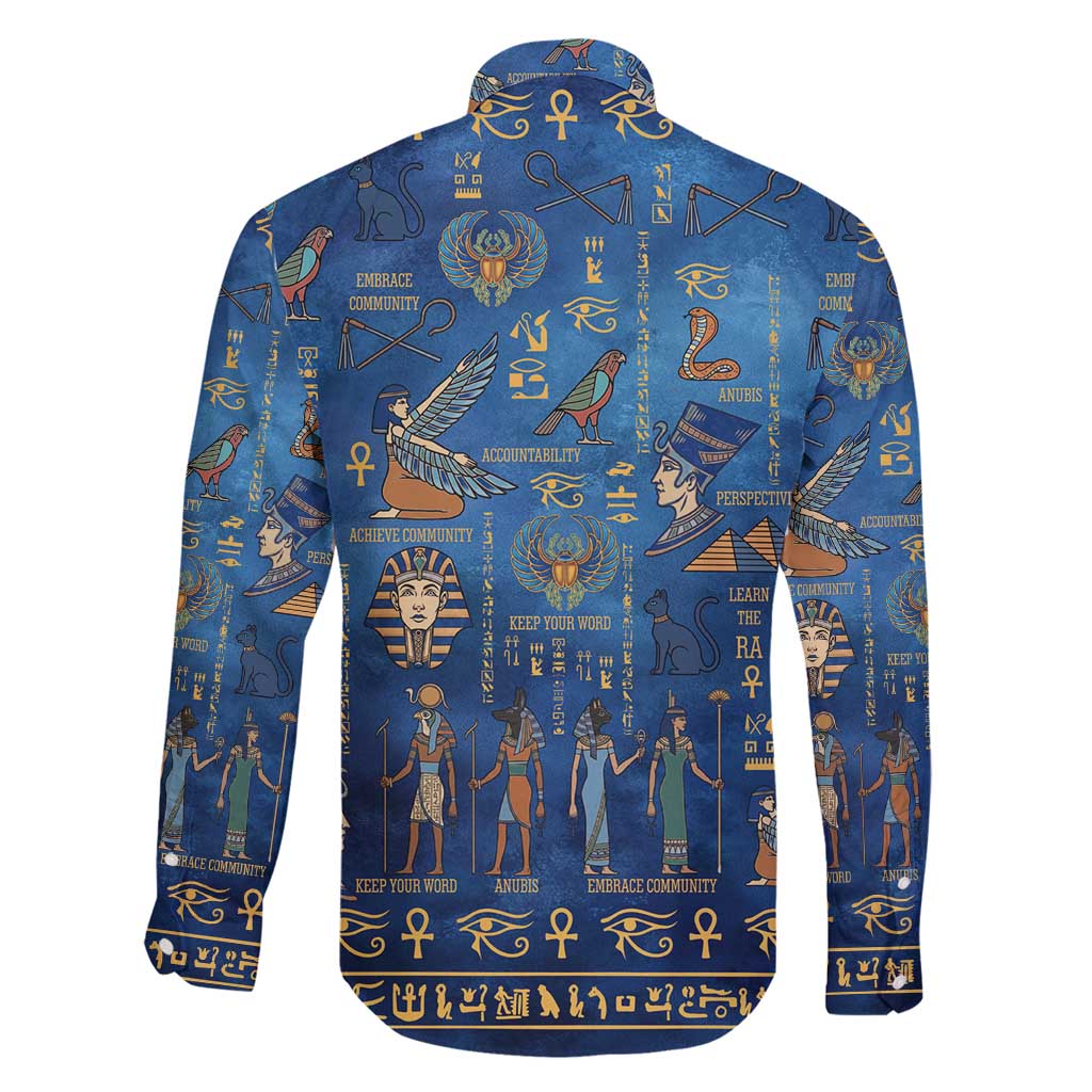 Echoes of Kemet Family Matching Puletasi and Hawaiian Shirt African Pharaohs, Anubis and Symbolic Motifs - Wonder Print Shop
