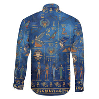 Echoes of Kemet Family Matching Puletasi and Hawaiian Shirt African Pharaohs, Anubis and Symbolic Motifs - Wonder Print Shop