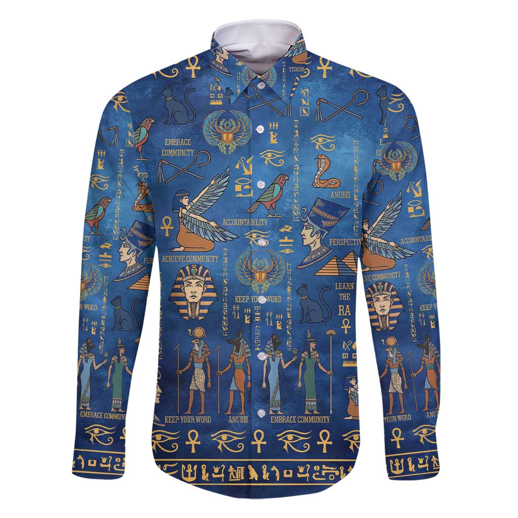 Echoes of Kemet Family Matching Short Sleeve Bodycon Dress and Hawaiian Shirt African Pharaohs, Anubis and Symbolic Motifs - Wonder Print Shop