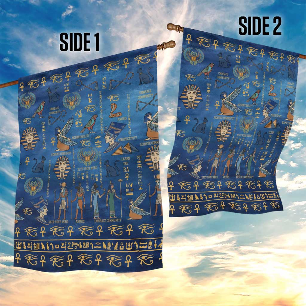 Echoes of Kemet Garden Flag African Pharaohs, Anubis and Symbolic Motifs - Wonder Print Shop