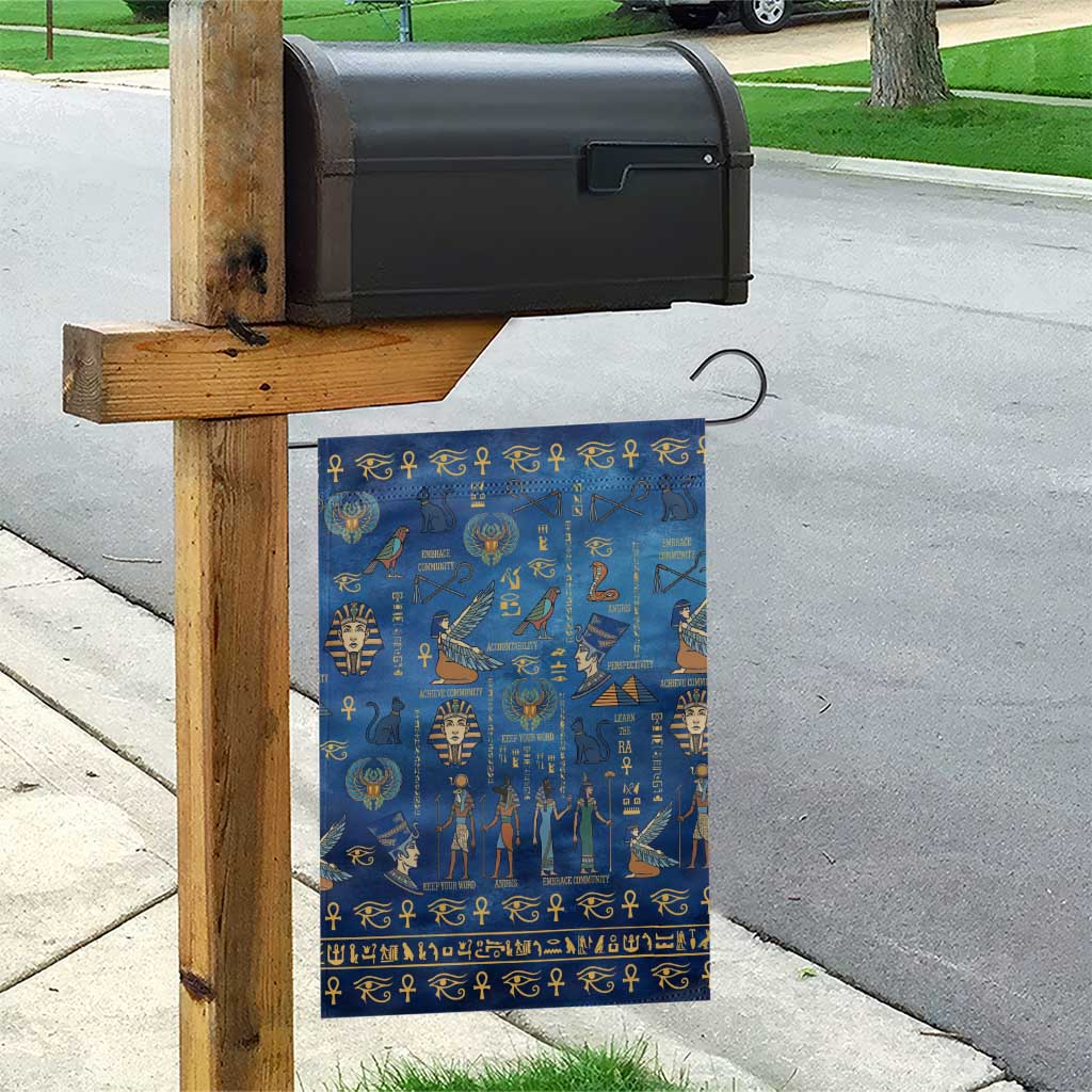 Echoes of Kemet Garden Flag African Pharaohs, Anubis and Symbolic Motifs - Wonder Print Shop